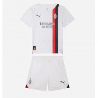 Koszulka piłkarska AC Milan Rafael Leao #10 Strój wyjazdowy dla dzieci 2023-24 tanio Krótki Rękaw (+ Krótkie spodenki)